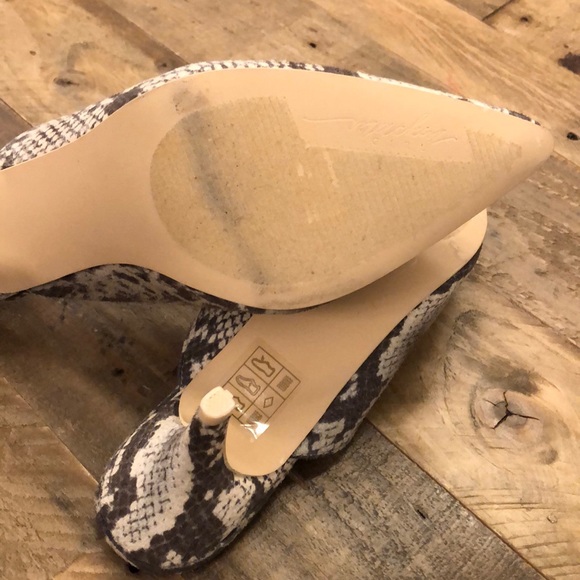 MACKINGIRLPointed Toe Slip Mules Pumps Snake Skin - Picture 4 of 7